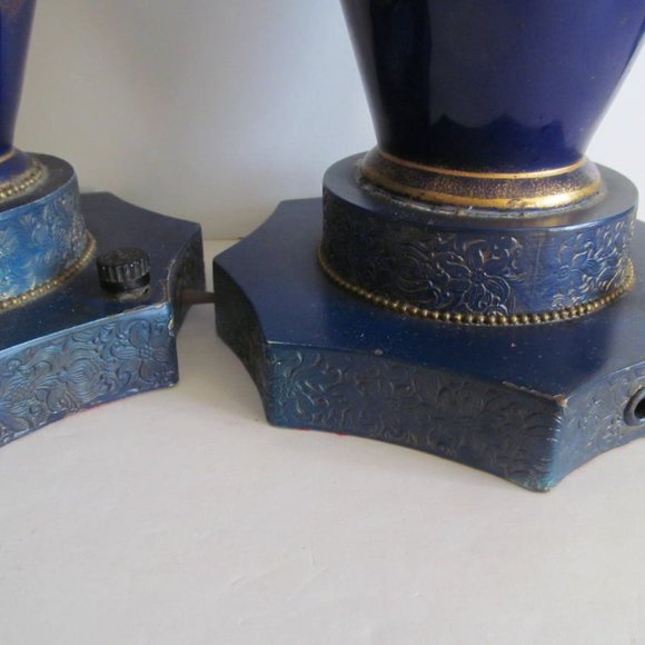 Pr of Flow Blue Lamps Flow Blue Delft Holland Lamps Blue Delft Lamps Flow Blue - Picture 8 of 8